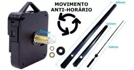 Maquina De Relógio De Parede Anti-horário Gira Ao Contrário